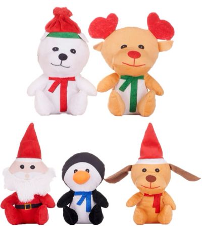 Festive TEST Christmas Plush Soft Toy, Assorted Picked At Random