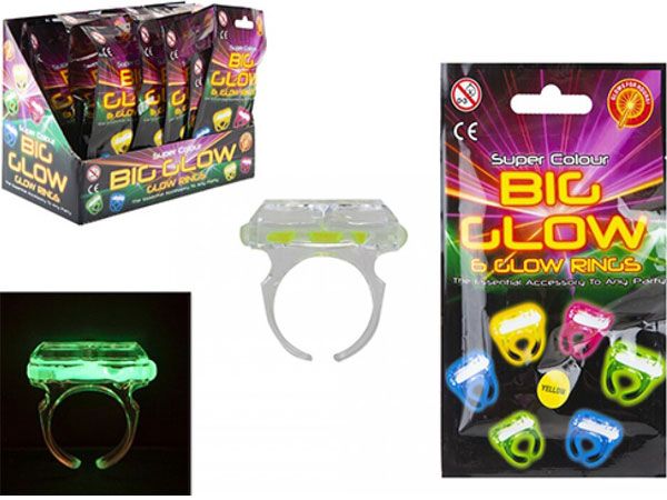 24x Super Colour Big Glow 6pk Rings